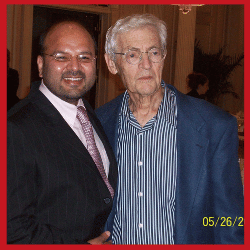 Dr. M. Khawar Nazir standing beside Dr. Robert Baler, his mentor and esteemed dermatologist, at Boston University, USA.